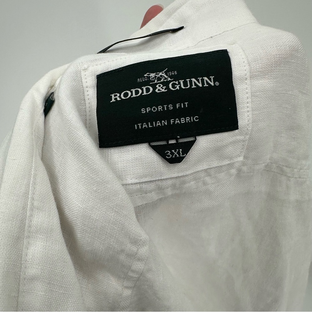 RODD & GUNN Sports Fit Italian Fabric 100% Linen White Button Up Size 3XL - Picture 3 of 7